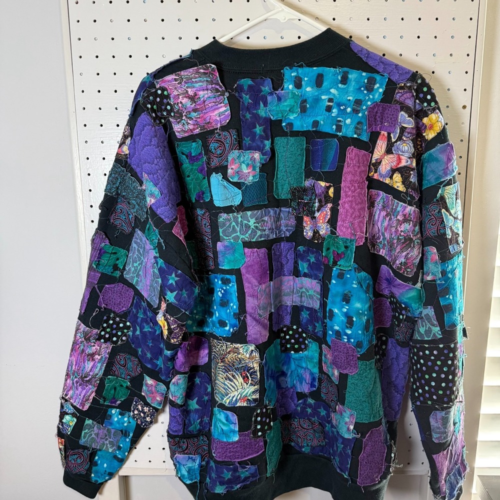 Vintage 90s Tamarack Best of West Virginia Vibrant Sweatshirt‎ Men's Patchwork - Picture 5 of 11